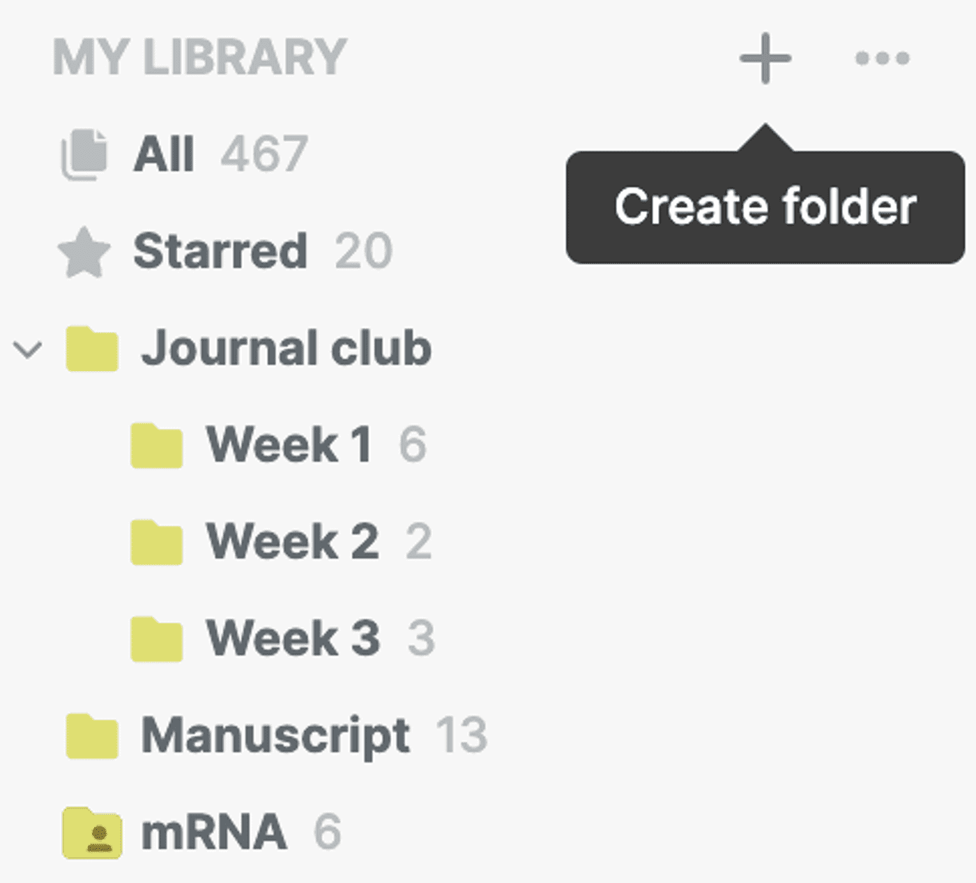 Add folders in the sidebar